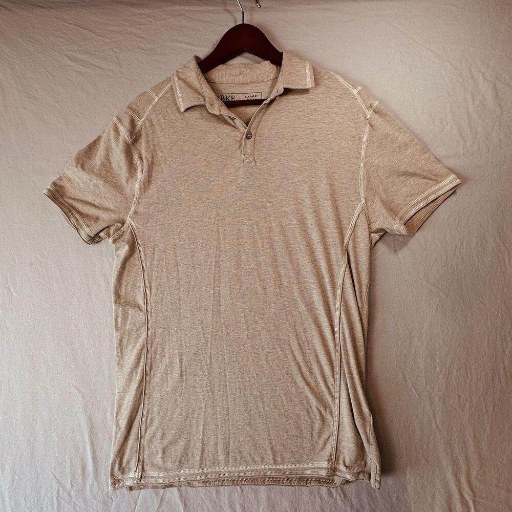 BKE Men's Short Sleeve Polo Shirt Green Size Large Style TS0001915M Stretch Golf